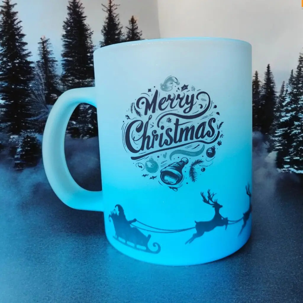 Frosted Glass Blue Mug