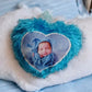 Blue Minim Heart  Sublimation Cushion