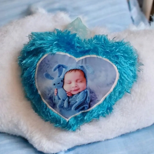 Blue Minim Heart  Sublimation Cushion