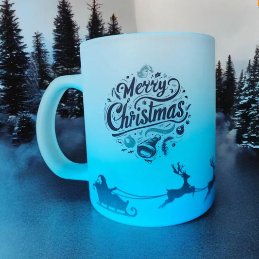 Frosted Glass Blue Mug