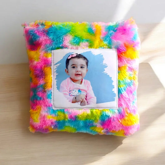 Multi Colour Furr  Square Cushion