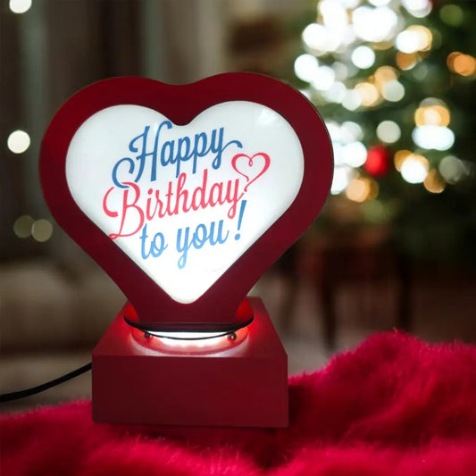 Red Heart Revolving Lamp