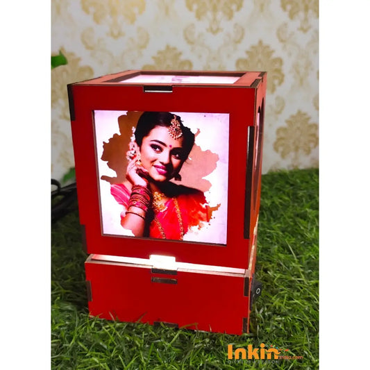 Red Square Heart Shape  Photo Light